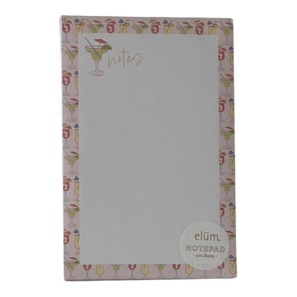 Elum Cocktail Notepad 200 Sheets - Picture 1 of 10
